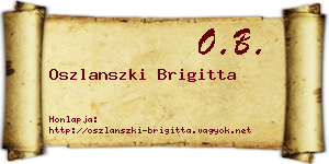 Oszlanszki Brigitta névjegykártya